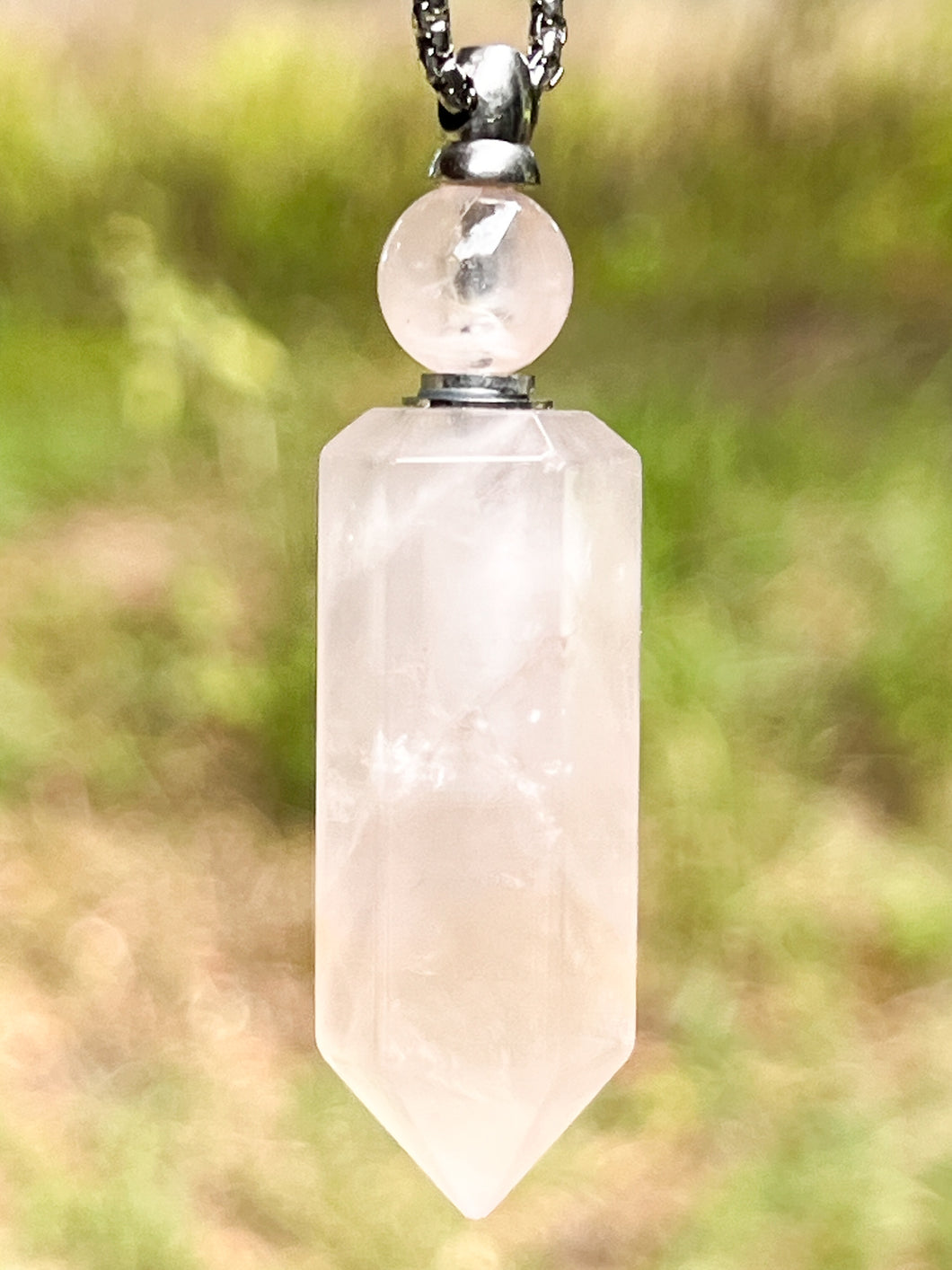 Rose Quartz • Bottle Necklace