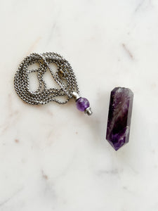 Chevron Amethyst • Bottle Necklace