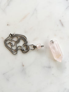 Rose Quartz • Bottle Necklace