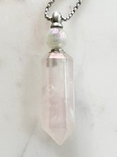 Load image into Gallery viewer, Aura Coated Rose Quartz • Bottle Necklace
