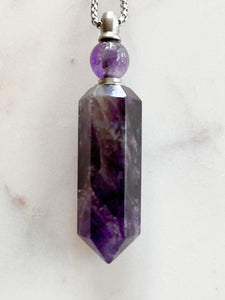 Chevron Amethyst • Bottle Necklace