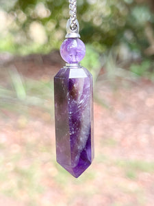 Chevron Amethyst • Bottle Necklace