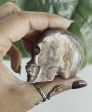 Load and play video in Gallery viewer, Natural GEM Lepidolite Skull • B
