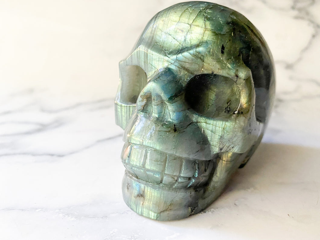 Natural Labradorite • Skull • 3 inches