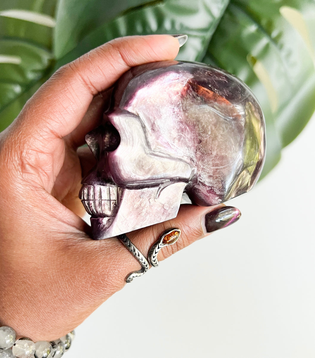 Natural GEM Lepidolite • Skull • A