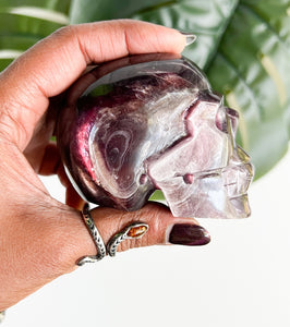 Natural GEM Lepidolite • Skull • A