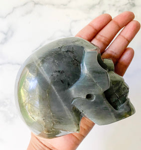 Natural Labradorite • Skull • 3 inches